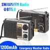 Radio AM FM SW SEMILITIQUE MÉTÉRAL RADIO SORADE Radio Radio Propulsé Bluetooth Compatible 5.0 Radio solaire portable pour le camping en plein air