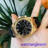 AP Polshorwatch Chronograph Mens Royal Oak Series 26240or Rose Gold Black Belt Mens Fashion Leisure Business Sports Back Transparant Mechanical Watch