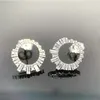 Orecchini a cerchio 297545CZ 925 Sterling Silver Fashion Love Heart and Diamond Women's Jewelry Free Wholesale