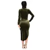 Casual jurken Top Fashion 2024 Lady Sexy Dress Turtleneck Bodycon Velvet Material Women Women