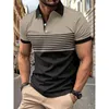Män sommar kort ärm stava färg 3d digital tryck polo skjorta företag avslappnad 240409