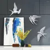Estatuetas decorativas TV Background Parede branca pendurada fácil de limpar para a sala resina artes pássaros pingentes pingentes de ornamentos de gaivota gabinete