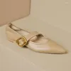 Chaussures décontractées semelles plates célibataires célibataires de style français pointu une ligne avec une bouche peu profonde Mary Jane Shoe surdimensionnée Femmes