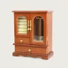 Bins Wooden Jewelry Box Retro Necklace Ring Earrings Storage Solid Color Creative Jewel Case Chinese Style