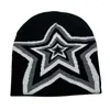 Bérets Elastic Windproofing Hat Hat à tricot Jacquard Star Pattern Hats pour adolescents adultes Dropship