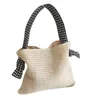 2023 Новая соломенная сумка с плетением с ручной пленкой простая сумочка праздничная сумка для пляжа с одной плечо. Случайный магазин тренд A5MB#