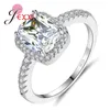 With Side Stones JEXXI Big Promotion Clear Cubic Zirconia High Quality S90 Silver Women Female Wedding Engagement Finger Rings Crystal