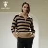 Camisolas femininas Lilysilk listrado suéter listrado para mulheres 2024 Polotramento de inverno Polo de gola alta