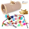 Toys Cat Toy Mouse Shape Ball Foldable Cats Play Tunnel Chat Funny Cat Tent Simulation Fish Combination Set Kitten Supplie Accessorie