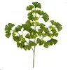 Flores decorativas Planta artificial folhas falsas Ginkgo Biloba Folha Ramo 3 Ramos Longo Arranjo de Flor de Flor Longo Jardim Home Christmas