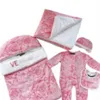 Designer Baby-Crende, Bib Burp Vêtements Set Baby Colks Luxury Jumpsuit Cotton Jumps Jumps et filles Juin Jumple Baby Quilt 5pcs DK2