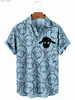 Koszule męskie letnie męskie koszuli z krótkim rękawem z luźnym dopasowaniem ponadwymiarowa społeczna kreskówka wizerunek kwiecisty odzież YQ240422