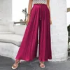 Kobiet Pants Women Fashion Plat -Plat z szeroką nogą palazzo swobodne wysokie płaszczyzny spodni plisowane luźne spodnie