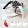 Toys Cat Toys Feather Collar Teasing Dog Stick Interactive Training Teaser Kitten Wand Pet levererar färgglada bärbara husdjur krage