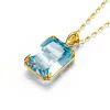 Collane 100% vera argento 925 collana pendente aquamarine women gioielli feste di compleanno banchetto accessori per ragazze 2022 new tendenndy