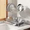 Kitchen Storage 304 Stainless Steel Bowl Dish Drainage Rack Sink Edge Tableware Utensils Drainer Free Installation