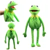 Kermit Frog Hand Puppet Doll Schoolväska grön plysch leksak Big Abdominal Språkföreställningar 240415