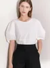 AMII Minimalisme Tshirts pour femmes TOPS BUREAU SUMME Lady Vintage Casual Puff Sleves T-Shirts Women Vêtements 12230077 240419