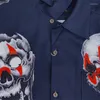 Camisas casuales para hombres wacko maria llegada tatuada impresión de calavera camiseta poliéster camiseta de gran tamaño