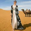 Ropa étnica mujer boda noche de fiesta de fiesta de la noche árabe vestidos abaya abaya bordado elegante bordado jilbab marco caftan 2 piezas de 2 piezas