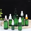 Estatuetas decorativas 5pcs 5ml 10ml 15ml 20ml 30ml 50ml 100ml Gotas de gotas de vidro Gotas de líquido verde líquido Garrafa