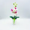 Flores decorativas Moda Flor artificial leve fresco, mantendo a borboleta falsa Orquídea Diy Craft PVC Simulation Bonsai para desktop