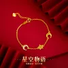 Strands Solid 999 Gold Star Moon Bracelet para mujeres como un soplo de joyas de lujo de aire fresco para el compromiso