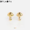 Studörhängen DPLAOPA 925 Sterling Silver Mushroom Earring Piercing Clips Lyxiga fina smycken 2024 Party Jewels