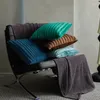 Kudde holländsk sammet omslag veckad randig kudde s för soffa vardagsrum dekorativ retro fast färg heminredning