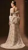 Robes de piste élégant célébrité sirène au large de l'épaule Luxury Perles imprimées Studs à lacets de bal robes de soirée de bal 2024