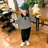 Kleidungsstücke zweiteilige koreanische Kinder Schwester und Bruder passende Outfits Baby Girl Long Sleeve Kleider Jungen Top Hosen Autumn Clothes2024