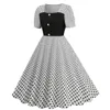 Casual Dresses Summer 2024 Polka Dot Printing Plus Size For Women Kort ärm 1950 -talets Hemmafru Evening Party Prom Dress