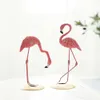 Rose Resin Flamingo Nordic Style Objets décoratifs Figurine Garden salon Bureau de mariage Ornement des accessoires de décoration de la maison 19 * 9cm