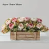 Decoratieve bloemen 30 cm hek kunstmatige bloem arrangement decoratie rose gerbera kunst woonkamer tafel