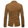 Men's Suits 2024 Men Casual Corduroy Blazers Fashion Patchwork Single Button Jackets Slim Fit Suit Jacket Clothing Business Coat