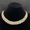 Custom Jewelry Necklace Cuban Link Chain 925 Sterling Silver 18k Gold Plated Vvs d Color White/yellow Moissanite Chain