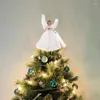 Juldekorationer Angel Tree Topper Doll Ornament med Wings Handmade Holiday Pendant