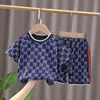 Boy Summer Clothes Set Baby Short-sleeved Suit Handsome Foreign Half-sleeved T-shirt 1-5 Years Old Children 2023