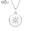 Halsband Iogou Starburst Halsband certifierade Moissanite Authentic Sterling Silver Fine Jewelry Women North Star 14K Gold Plated 20 ''