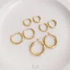 Pendientes de aro 12pcs Retención de color 14k Cobre de oro verdadero Llena de oro 14/16/20 mm Joyas de bricolaje de bricolaje Hallazgos de accesorios