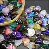 Charmes 20 mm Stripe Agate Heart Heart Stone Pendants pour boucles d'oreilles Collier Bijoux Making Drop Livrot Résultats Composants Dhuij