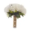 Bröllopsblommor Hongfuyu Vackra vita brudbrudtärna blommatillbehör bukett konstgjorda rosbuketter