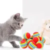 Toys 5/10 pcs Balles de mousse de compagnie colorées Ball Sponge Cat jouet soft mousse arc-en-ciel jeu balles d'entraînement chaton interactif