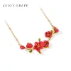 Halsband Sauicy Grape Original Design Begonia Flower Necklace For Women Light Luxury Nisch CollarBone Chain Wedding Party Jewelry Gift