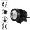 Lampor zoombar cykelljus T6 LED -cykelfrontlampa Superljus konvex linscykel strålkastare Cykling MTB Huvudlampa + 18650 Batteripaket