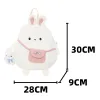 Bolsas adolescentes menina kawaii mochila pano branco pano de nylon macio portátil Rabbit Shape infantil Bunny pingente de cartoon chique chique maconha