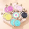 Other 2023 New Summer Beach Resort Wind Lafite Earrings Fashion Design Rattan Round Exaggerated Multi-color Earrings for Women 240419