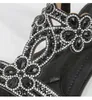 Casual Shoes Summer Women 1,5 cm Platform 2cm kilar Låga klackar Sandaler Lady Rhinestone Bohemian Woman Bling Flower Bekväm plus storlek