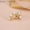 Earrings 5Pairs, Elegant Pearl Shells Ear Cuff for Women Trendy Circle Earclips Female Stackable Cuff Earrings Without Puncture