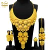Aniid Dubai Big Luxury 4pcs Set di collana di gioielli a colori africani per set di matrimoni da sposa regali di tendenza di tendenza 240419
